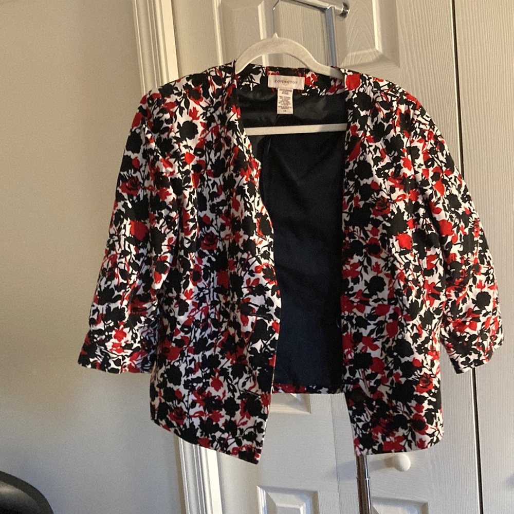 Covington black and red floral jacket